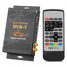 M-618 DVB-T Dual-Antenna Car Digital Set-top Box / TV Receiver Set w/ Remote Control - Black