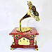 Retro Phonograph Music Box - Golden + Brown