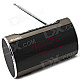 SANSUI A46 3.0" LED 2-CH Bass Media Player Speaker w/ FM / Music Alarm Clock / TF - Brown + Black