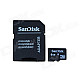 SanDisk Micro SDHC TF Card w/ SD Adapter (8GB / Class 4)
