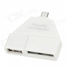 OT-3238 Micro USB to M2 + USB OTG Card Reader for Smartphone + Tablet PC - White (16GB)