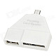 OT-3238 Micro USB to M2 + USB OTG Card Reader for Smartphone + Tablet PC - White (16GB)