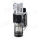 Windproof 4-mode Blue Flame Butane Lighter - Translucent Black + Silver