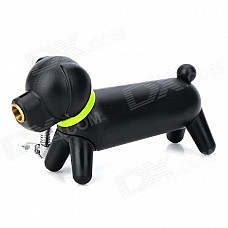 Cartoon Dog Style Red Flame Butane Lighter w/ Keychain - Black + Green