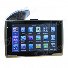 ST-E600-2 5.0" Resistive Screen Win CE 6.0 Car GPS Navigator w/ FM / 4GB-Europe Map - Black