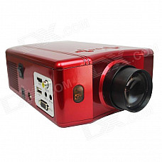 RuiQ 50W LED Multimedia 3D Projector w/ VGA / HDMI / AV / USB - Red
