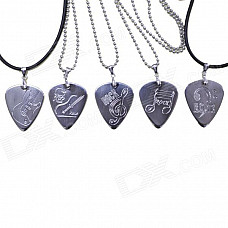 DEDO MG-16 Metal Guitar Picks Necklace - Silver (5 PCS)