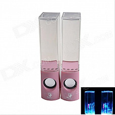 Dancing Water Speakers w/ RGB LED Light for Iphone / Ipad / PC / MP3 - Pink