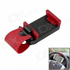 Car Steering Wheel Mobile Scaffold Holder Bracket - Black + Red