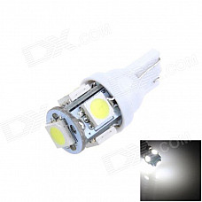 T10 / 194 / W5W 1W 100lm 5 x SMD 5050 LED White Car Side Light / Instrument / Reading lamp - (12V)