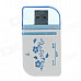 4-in-1 USB 2.0 Micro SD / TF / SD Card Reader - White + Blue (Max. 32GB)