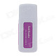 4-in-1 USB 2.0 Micro SD / TF Card Reader - White + Deep Pink (Max. 32GB)