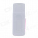 4-in-1 USB 2.0 Micro SD / TF Card Reader - White + Deep Pink (Max. 32GB)