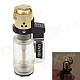 QIHAO Mini Portable Jet Flame Strong Fire Windproof Inflatable Lighter - Black + Golden