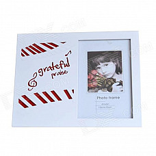 DEDO MG-224 Fashionable Glass Photo Frame w/ Keyboard - White + Red