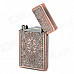 326 Stylish Punk Crystal-inlaid Skull Relievo Butane Jet Lighter - Brass