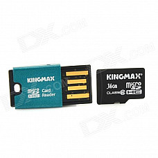 KINGMAX Class10 16GB TF / Micro SDHC Card + TF Card Reader Set