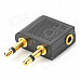 Shanghezhong AAZ01 Dual 3.5mm Male to 3.5mm Female Airline Headphones Convertor - Black + Golden