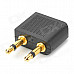 Shanghezhong AAZ01 Dual 3.5mm Male to 3.5mm Female Airline Headphones Convertor - Black + Golden