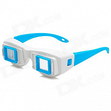 Side-by-Side Stereo 3D Glasses for Computer / TV / Projector - White + Light Blue