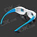 Side-by-Side Stereo 3D Glasses for Computer / TV / Projector - White + Light Blue