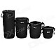 Water Resistant Protective Cotton Lens Bag Pouch Set for DSLR - Black (XL + L + M + S)