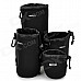 Water Resistant Protective Cotton Lens Bag Pouch Set for DSLR - Black (XL + L + M + S)