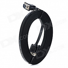 Thin VGA Male to Male Flat Connecting Cable for Computer / Projector + More - Black (3m)