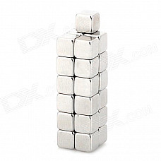 LSON NdFeB 4 x 4 x 4mm Mize Square Magnet - Silver (25PCS)