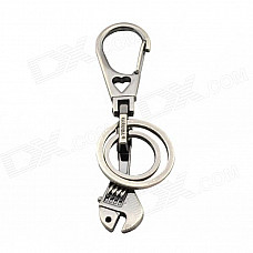 KARUIDA Wrench Style Double Ring Zinc Alloy Keychain - Grey