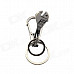 KARUIDA Wrench Style Double Ring Zinc Alloy Keychain - Grey