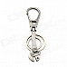 KARUIDA Wrench Style Double Ring Zinc Alloy Keychain - Grey