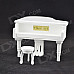 DEDO MG-346 Gifts Wooden Piano Music Box with Small Round Stool - White