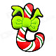 3.6 x 5.2cm Creative Christmas Crutches Style Fridge Magnet Sticker - Green + Red + White