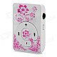 KD-MP3-31-HONGSE Flower Pattern Portable MP3 Player w/ TF - White + Deep Pink