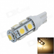 T10 / 194 / W5W 2W 200lm 9 x SMD 5050 LED Warm White Car Side Light / Signal / Reading lamp - (12V)