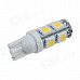 T10 / 194 / W5W 2W 200lm 9 x SMD 5050 LED Warm White Car Side Light / Signal / Reading lamp - (12V)