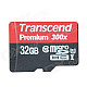 Transcend TF300X UHS-I Micro SDHC / TF Memory Card - Black (32GB / Class 10)