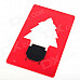 Card Style Christmas Tree Pattern 1-LED Green Light Decoration Lamp - Red + White