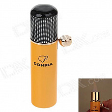 COHIBA H066 Super Fire Windproof Butane Jet Flame Lighter - Yellow + Black