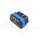 Super Mini iCar2 Vehicle Bluetooth OBD-II Code Diagnostic Tool / Clearer - Black + Blue