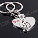 DEDO MG-67 Lover Heart+ Music Notes Zinc Alloy Keychain - Silver (2 PCS)