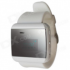 RuiQ Uwatch2 1.5" LCD Smartwatch Bluetooth V3.0 Watch Support Message Display - White + Silver