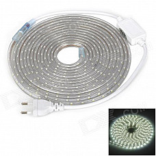 JRLED Waterproof 24W 1000lm 6500K 300-3528 SMD LED White Light Strip - White (AC 220V / 5m)