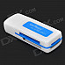 4-in-1 USB 2.0 TF / MS / M2 / SD Card Reader - White + Blue