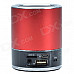 KS-362 Hi-Fi Stereo Mini Speaker w/ Micro SD / U-flash & FM function - Black + Red