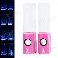 Dancing Water Speakers w/ RGB LED Light for Iphone / Ipad / PC / MP3 - Pink