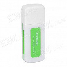 4-in-1 USB 2.0 TF / SD / MS Memory Card Reader - Grass Green + White