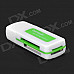 4-in-1 USB 2.0 TF / SD / MS Memory Card Reader - Grass Green + White