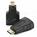 Flat 1080p HDMI Male to Male Cable + HDMI Female to Micro / Mini HDMI Male Adapter - Black (50cm)